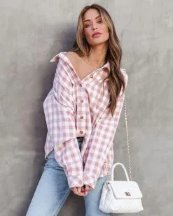 Weekend Road Trip Gingham Button Down Top - FINAL SALE -clothes Sales weekendroadtripginghambuttondowntop 55