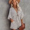Well Behaved Printed Pocketed Tie Romper - FINAL SALE