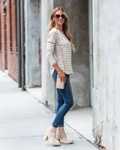 Well Loved Striped Knit Top - Beige - FINAL SALE -clothes Sales welllovedstripedknittopbeige83