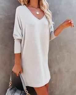 You Belong With Me Dolman Knit Dress - Taupe -clothes Sales youbelongwithmedolmanknitdresstaupe10