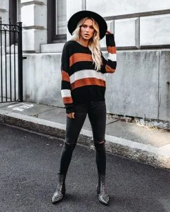 Younes Button Detailed Striped Knit Sweater -clothes Sales younesbuttondetailedstripedknitsweater01