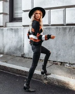 Younes Button Detailed Striped Knit Sweater -clothes Sales younesbuttondetailedstripedknitsweater17