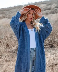 Your Own World Knit Duster Cardigan - Blue - LAST CHANCE 21 Your Own World Knit Duster Cardigan - Blue - LAST CHANCE -clothes Sales yourownworldknitdustercardiganblue42