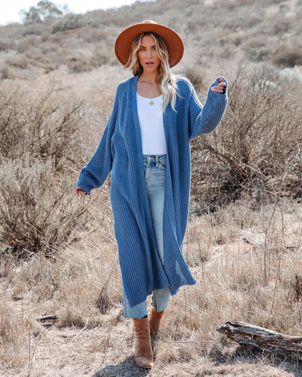 Your Own World Knit Duster Cardigan - Blue - LAST CHANCE 3 Your Own World Knit Duster Cardigan - Blue - LAST CHANCE - Image 3