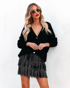 ENDL-001 Zoie Studded Fringe Mini Skirt - Black - SALE -clothes Sales zoiestuddedfringeminiskirtblack35