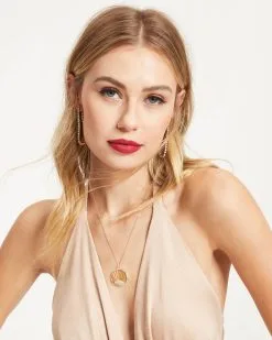 Beaming Sun Coin Necklace - Gold - FINAL SALE