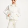 Winter In Aspen Pocketed Hooded Puffer Vest - Off White - FINAL SALE