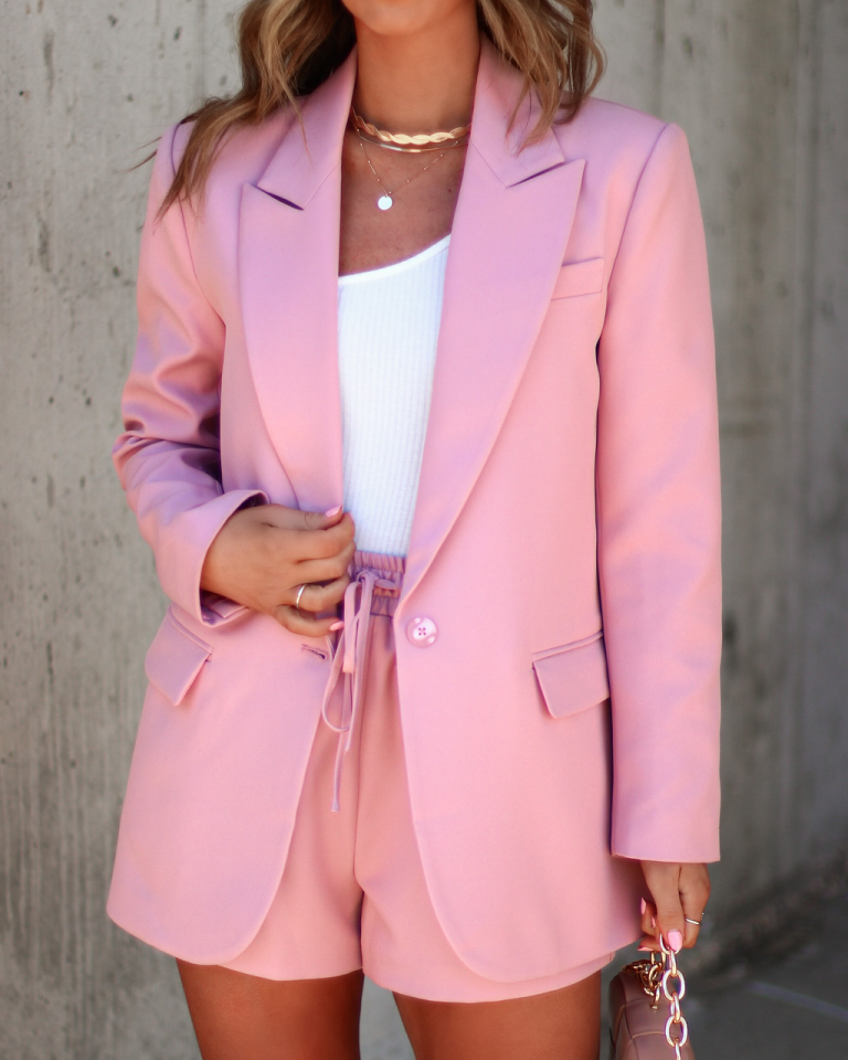 Ellie Pocketed Blazer - Pink - SALE 2 Ellie Pocketed Blazer - Pink - SALE - Image 2