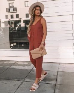 Westlynn Cotton Pocketed Jumpsuit - Rust - FINAL SALE 9 Westlynn Cotton Pocketed Jumpsuit - Rust - FINAL SALE -clothes Sales 0L4A3214