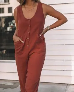 Westlynn Cotton Pocketed Jumpsuit - Rust - FINAL SALE 12 Westlynn Cotton Pocketed Jumpsuit - Rust - FINAL SALE -clothes Sales 0L4A3223 430488ff eb6c 4a21 9574 d22817172785