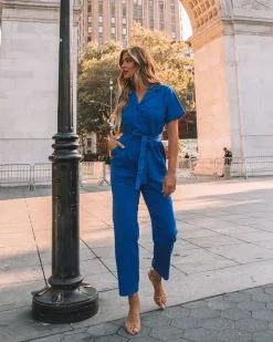 Dumbo Cotton Pocketed Denim Jumpsuit - Blue - FINAL SALE