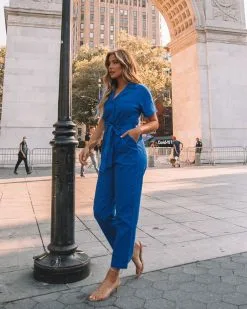 Dumbo Cotton Pocketed Denim Jumpsuit - Blue - FINAL SALE -clothes Sales 0L4A4704