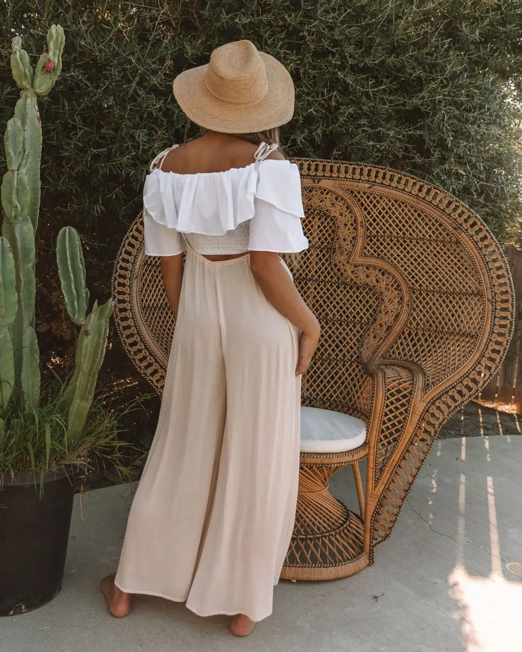 Madison Woven Tie Overalls - Bone - FINAL SALE 2 Madison Woven Tie Overalls - Bone - FINAL SALE - Image 2