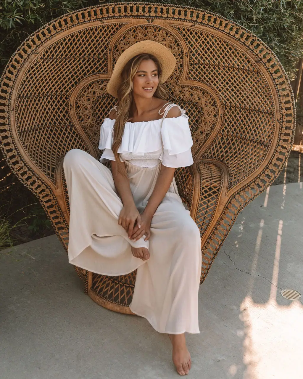 Madison Woven Tie Overalls - Bone - FINAL SALE 6 Madison Woven Tie Overalls - Bone - FINAL SALE - Image 6