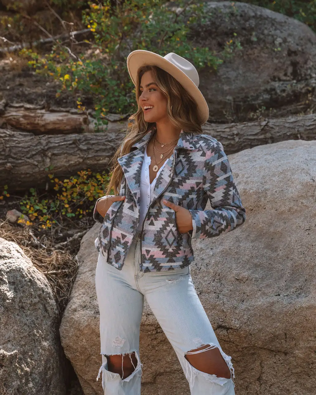 Norinne Pocketed Woven Moto Jacket - FINAL SALE 4 Norinne Pocketed Woven Moto Jacket - FINAL SALE - Image 4