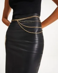 Shashi - Justina Layered Chain Belt - Gold - FINAL SALE