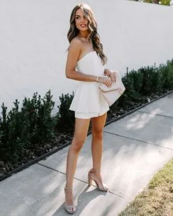 Your One + Only Strapless Romper - White - FINAL SALE -clothes Sales 186A5087