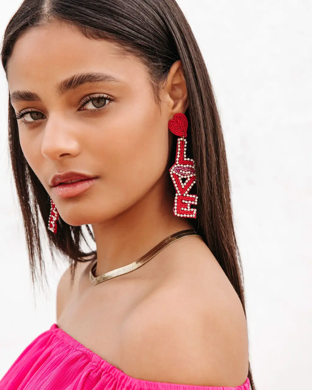 Hello Lover Beaded Embellished Drop Earrings - SALE 5 Hello Lover Beaded Embellished Drop Earrings - SALE - Image 5