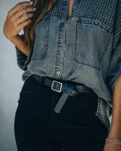 Shashi - Jeren Croc Embossed Belt - FINAL SALE -clothes Sales 2020 10 1318 23 50.486 0700