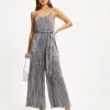 Beyond Infinity Metallic Plisse Jumpsuit - Gunmetal - FINAL SALE