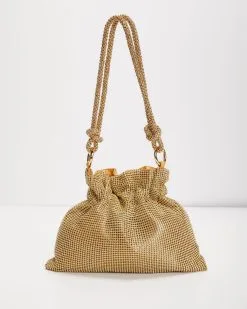 Secret Treasure Beaded Bucket Bag - Gold