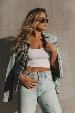Blue Jean Baby Distressed Denim Jacket - FINAL SALE