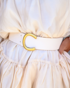 Paso Robles Gold Buckle Belt - Bone - SALE -clothes Sales 4045C1C7 FA9F 4079 8F98 EB696966A1B9