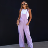 Stassia Pocketed Shoulder Tie Overalls - Lavender