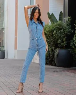 Alexaly Pocketed Denim Jumpsuit - FINAL SALE -clothes Sales AlexalPocketedDenimJumpsuit101