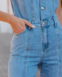 Alexaly Pocketed Denim Jumpsuit - FINAL SALE -clothes Sales AlexalPocketedDenimJumpsuit72