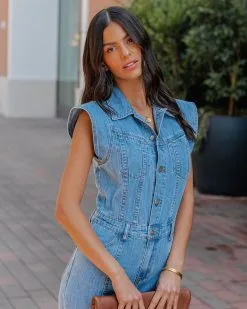 Alexaly Pocketed Denim Jumpsuit - FINAL SALE -clothes Sales AlexalPocketedDenimJumpsuit80