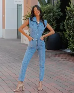 Alexaly Pocketed Denim Jumpsuit - FINAL SALE -clothes Sales AlexalPocketedDenimJumpsuit94