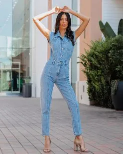 Alexaly Pocketed Denim Jumpsuit - FINAL SALE -clothes Sales AlexalPocketedDenimJumpsuit98