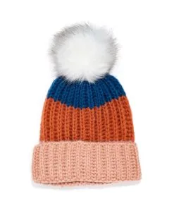 Alpine Pom Beanie - Rust Multi - LAST CHANCE