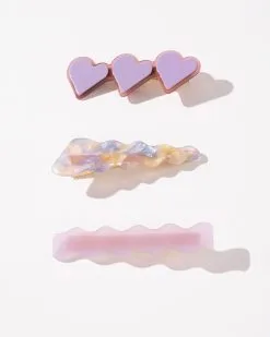 Angelina Heart Hair Clip Set