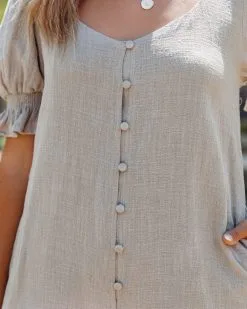 Arbor Cotton Pocketed Romper - Stone - FINAL SALE -clothes Sales ArborCottonPocketedRomperStone27