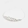 Aurora Rhinestone Embellished Tiara - Silver - FINAL SALE