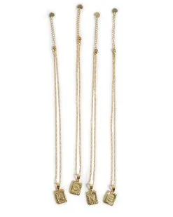 Bracha - Initial Card Necklace - FINAL SALE -clothes Sales BRACHA InitialCardNecklace Group