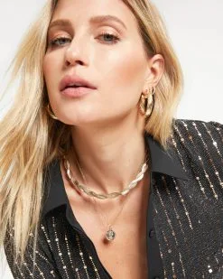 Barbara Layered Coin Necklace - Gold - FINAL SALE -clothes Sales Barbara Layered Coin Necklace Gold 0233