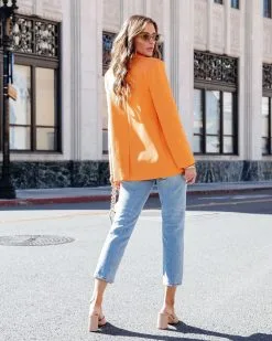 Beaming Cotton Pocketed Blazer - Orange - SALE -clothes Sales BeamingCottonPocketedBlazer Orange7