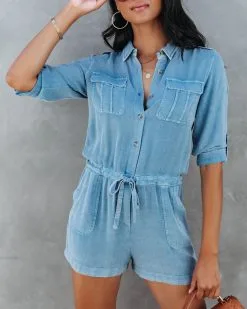 Bertha Utility Romper - Washed Blue - FINAL SALE -clothes Sales BerthaUtilityRomperWashedBlue51