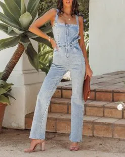 Bombshell Denim Pocketed Jumpsuit -clothes Sales BombshellDenimPocketedJumpsuit127