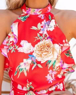 Brenda Floral Ruffle Romper - FINAL SALE -clothes Sales BrendaFloralRuffleRomper28