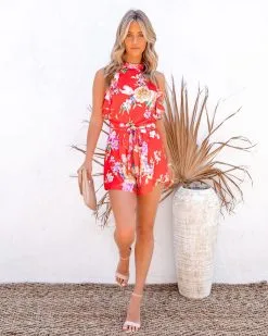 Brenda Floral Ruffle Romper - FINAL SALE -clothes Sales BrendaFloralRuffleRomper4
