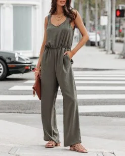 Brenna Pocketed Jumpsuit - Olive - FINAL SALE 11 Brenna Pocketed Jumpsuit - Olive - FINAL SALE -clothes Sales BrennaPocketedJumpsuitOlive38