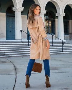 Bruin Pocketed Trench Coat - Khaki - FINAL SALE -clothes Sales BruinPocketedTrenchCoat Khaki Camel 10.cr2 3
