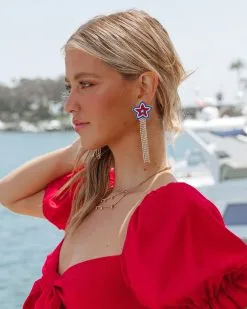 Bursting Star Beaded Fringe Earrings - FINAL SALE -clothes Sales BurstingStarBeadedFringeEarrings4