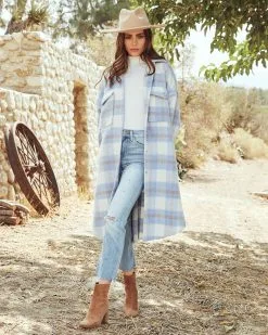 Casey Pocketed Plaid Button Down Coat - FINAL SALE