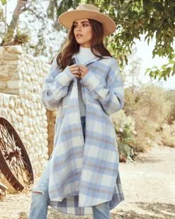 Casey Pocketed Plaid Button Down Coat - FINAL SALE -clothes Sales CASEYPOCKETEDPLAIDBUTTONDOWNSHACKET 0111