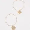 Cali Star Charm Hoops - Gold
